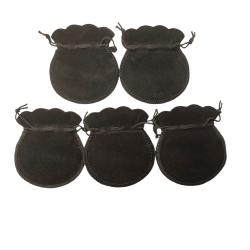 Lot de 5 pochettes velours noir